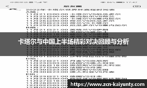 卡塔尔与中国上半场精彩对决回顾与分析